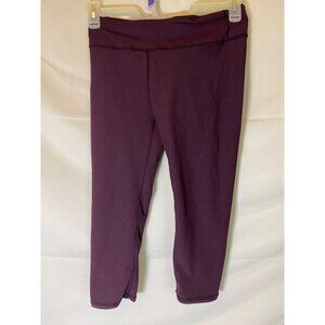 Women’s  Purple Leggings Cropped Capri stretch‎ gym Workout